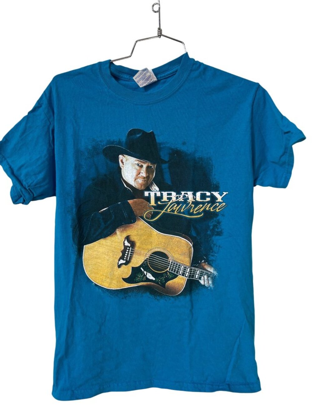 Tracy Lawrence T Shirt Small Concert Tour Short Sleeve Blue 90s Country Music